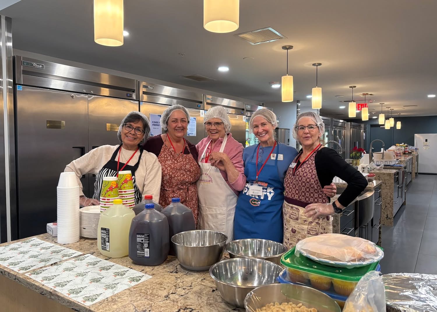 Members preparing food for a club activity